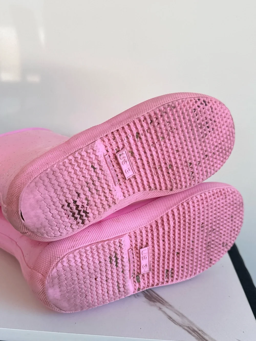 Hunter Pink Glitter Kids Waterproof Rain Boots